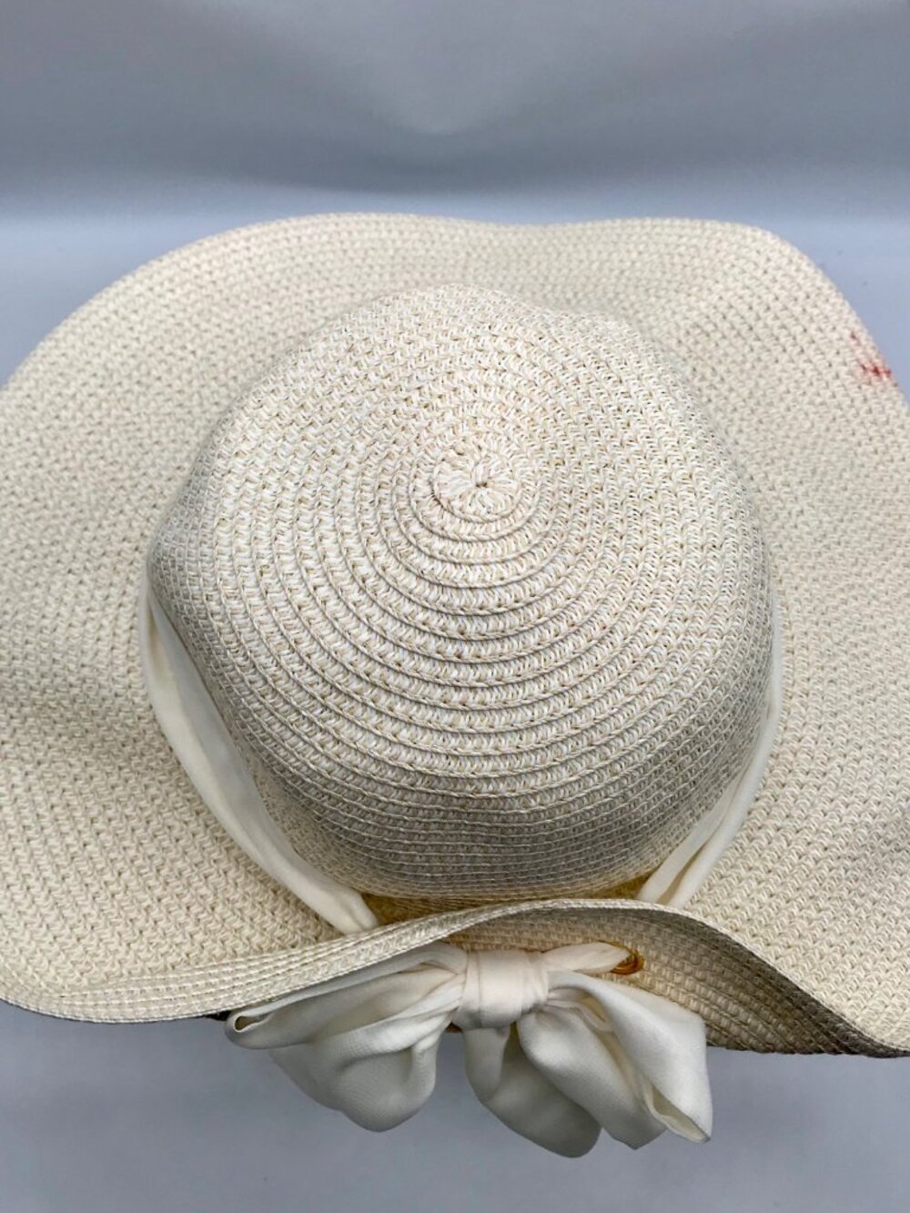 Giani Bernini Ivory And Tan Adjustable Sun Hat With Ribbon - Picture 6 of 11